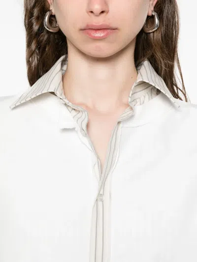 Maison Margiela Inverted Design Cotton Shirt In White