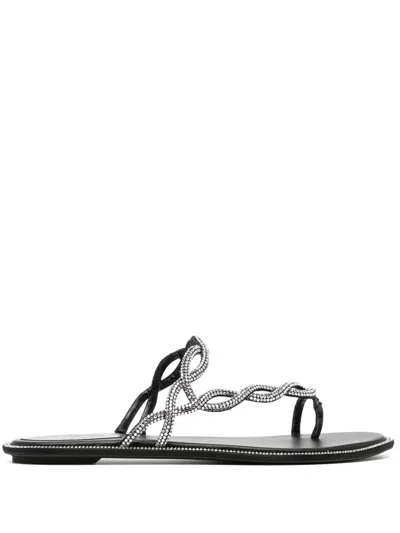 René Caovilla Rene Caovilla Black Flat Braid Sandal 10