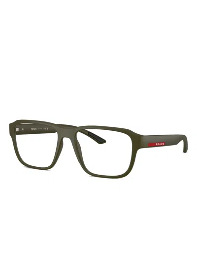 Prada Linea Rossa 52mm Irregular Optical Glasses In Green