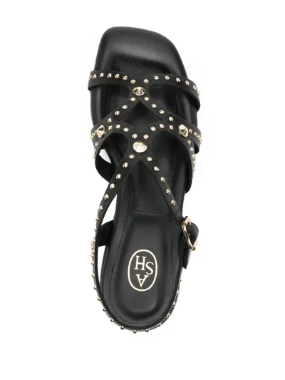 Ash Ruby Black Flat Sandal