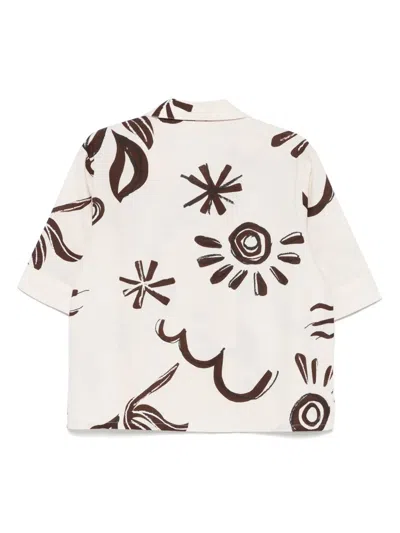 Scotch & Soda Floral-print Shirt In Inky Sun Linen