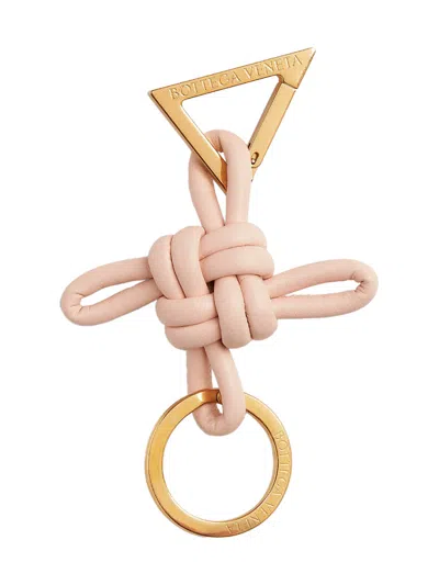 Bottega Veneta Circular Ring With Knot And Triangle In Metallic