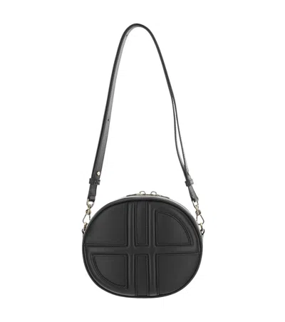 Patou Calf Leather Le Jp Crossbody Bag In Black