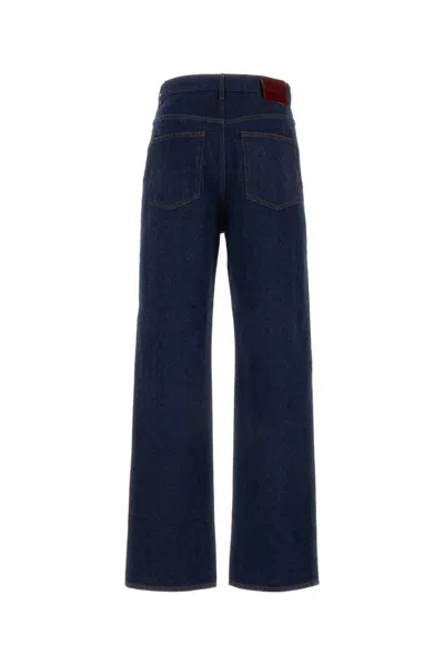 Gucci Mens Dark Blue Brand-embossed Mid-rise Straight-leg Jeans