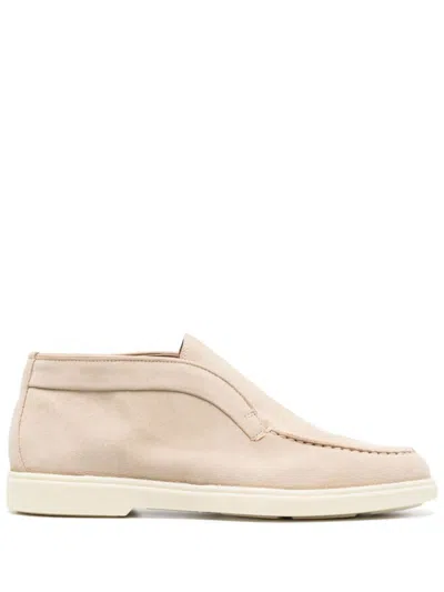 Santoni Suede Low-top Loafers Rubber Sole
