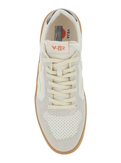 Veja V-82 Grained Leather Pure Sneakers Shoes