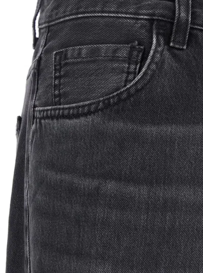Haikure Black Jeans With Belt Loops And Logo Patch On The Rear