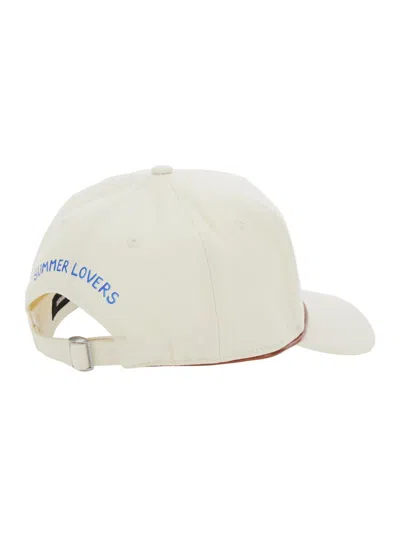 Dsquared2 Beige Baseball Cap With Logo Lettering On The Front And Buckle Closure On The Rear In Cotton Man