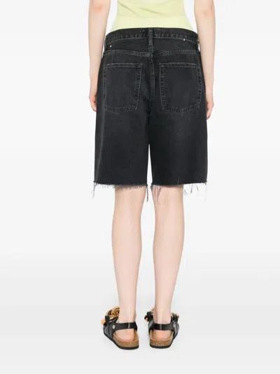 Agolde Riley High Rise Slim Leg Shorts In Vortex