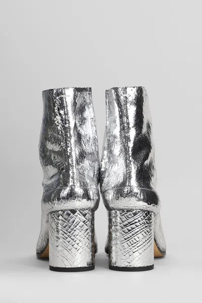 Maison Margiela Tabi Split-toe Crinkled Metallic Patent-leather Ankle Boots