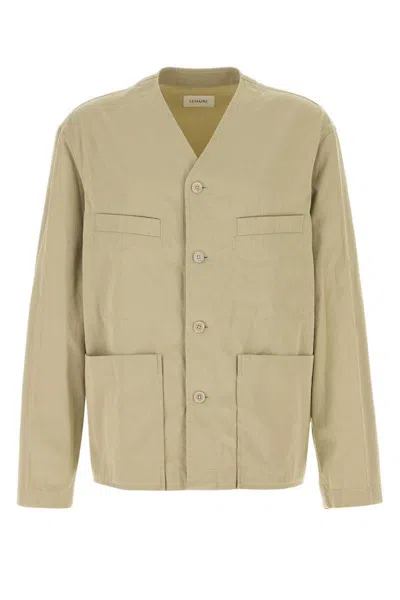 Lemaire Cotton Jacket With Long Sleeves And V Neck