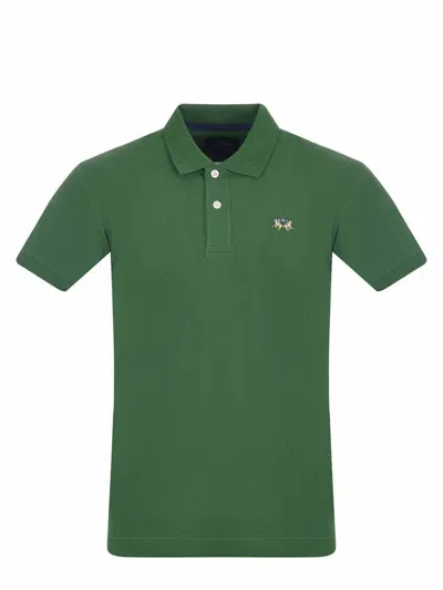 La Martina Sleek Green Slim Fit Polo With Contrast Detail