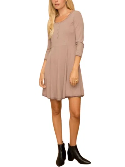 Hem & Thread No Sacrifices Mini Dress In Brown