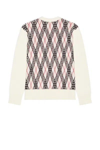 Burberry Men Row Neck Sweather With  Logo Print In Neutral
