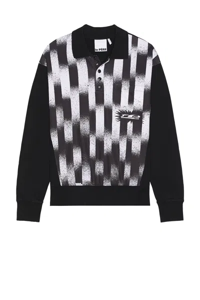 Le Pere Mesh Polo Shirt In Black