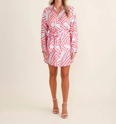 S'edge Margaret Button Front Mini Dress In Art Basel In Multi