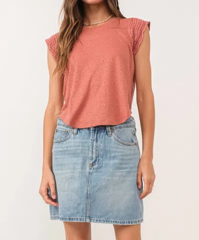 Another Love Daria Crochet Trimmed Top In Red Clay