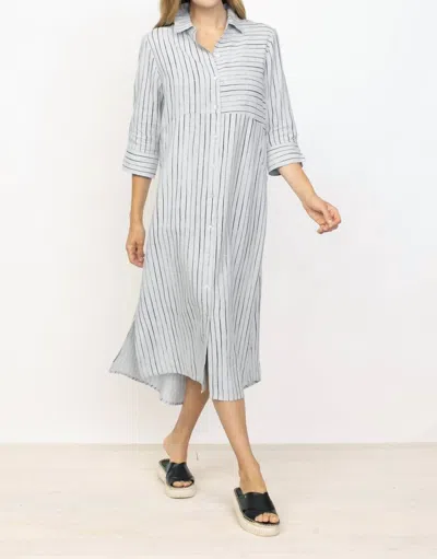 Habitat Striped Shirt Dress In Gull