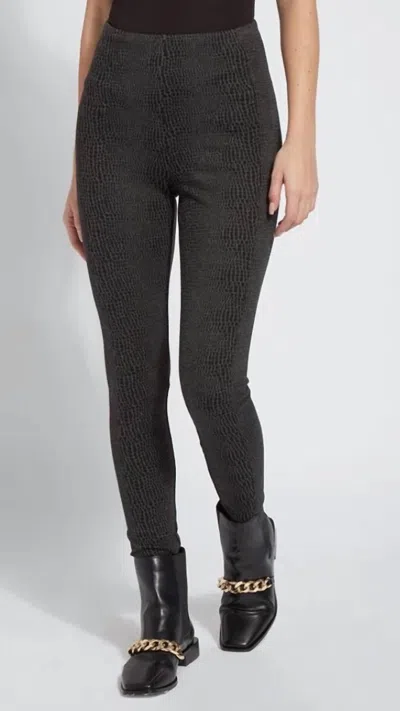 Lyssé Laura Leggings In Charcoal Lizard Print