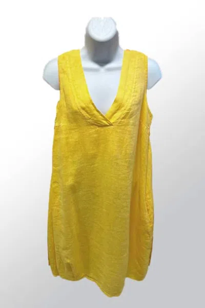 Inizio Women's Italian Linen Dress In Sunflower