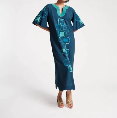 Frances Valentine Charming Jetson Caftan Maxi Dress In Blue In Blue