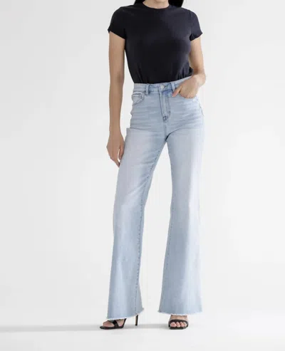 Mica Denim Super High Rise Vintage Flare Jeans In Stone Wash Blue