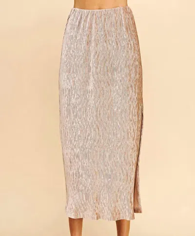 Pinch Textured Knit Midi Skirt In Oyster