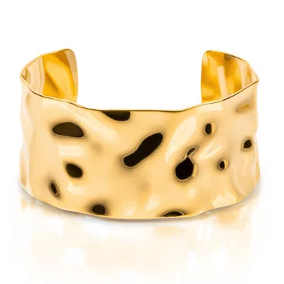 Ellie Vail Roxi Hammered Cuff Bracelet In Gold