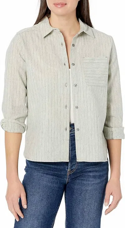 Pendleton Cropped Lodge Shirt In Grey Mix Stripes