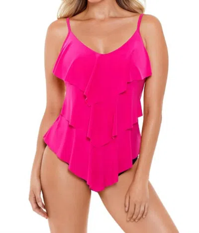 Magicsuit Solid Rita Tankini Top In Hibicus Pink