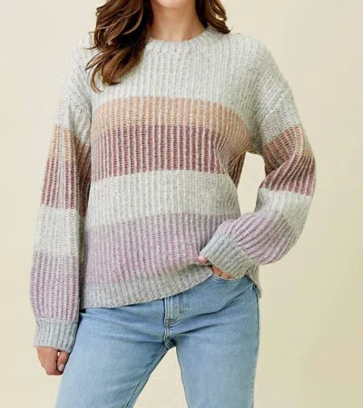 Mystree Colored Block Sweater In Light Grey Multi