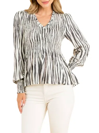 Thml Zebra Print Top In Grey
