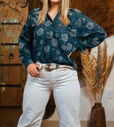 Tasha Polizzi Bandana Blouse In Navy