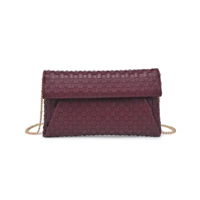 Moda Luxe Woven Priscilla Clutch Bag In Wine