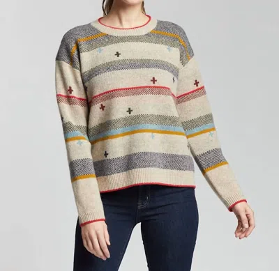 Pendleton Bridger Stripe Lambswool Sweater In Beige Multi