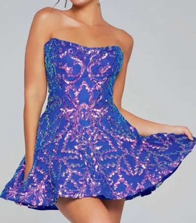Jovani May Dress In Iridescent Ocean In Purple