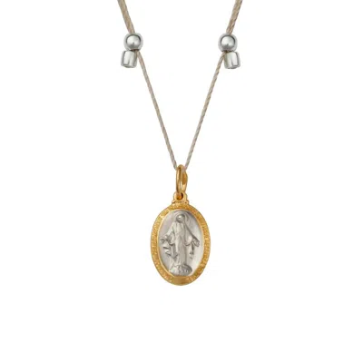 Livy Mother Mary Necklace In Two-toned On Silver