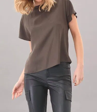 Lola And Sophie Drop Shoulder Hybrid T-shirt In Moss