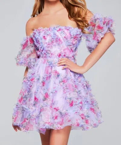 Jovani Short Formal Dress In Lilac Floral