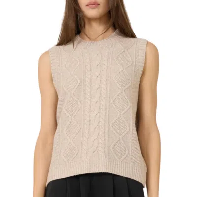 ONE GREY DAY PERRY CREW VEST IN BISCUIT 