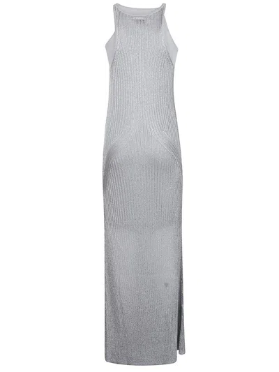 Pinko Form-fitting Grey Maxi Dress