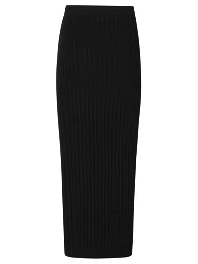 Max Mara Silk Maxi Skirt With Ribbed Texture