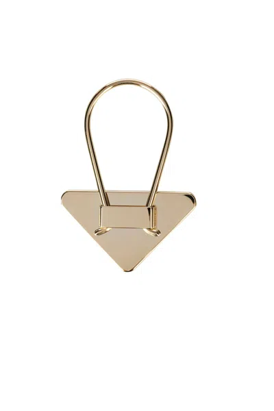 Prada Women's Steel Keyring In Grey