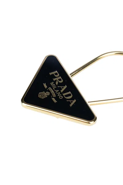 Prada Women's Steel Keyring In Grey