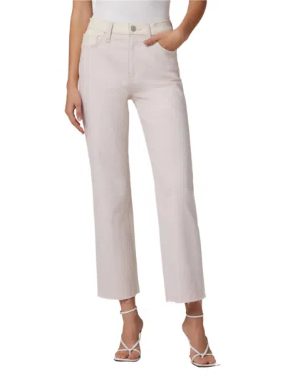 Hudson Remi Straight Leg Jeans In Egret + Light Pink