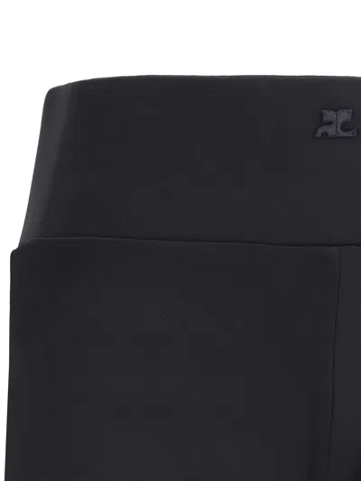 Courrèges Tailored Black Trousers With Unique Fringe Detail In Black