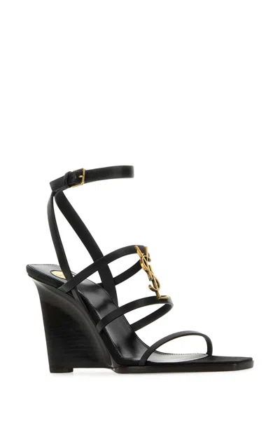 Saint Laurent 100mm Cassandra Sandals In Nero