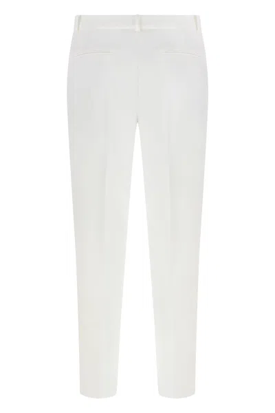 Pinko Tailored White Trousers With Side Pockets