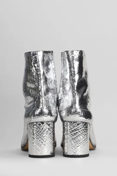 Maison Margiela Tabi Split-toe Crinkled Metallic Patent-leather Ankle Boots