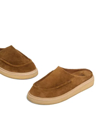 Marni Brown Suede Sabot Slip-on Loafers